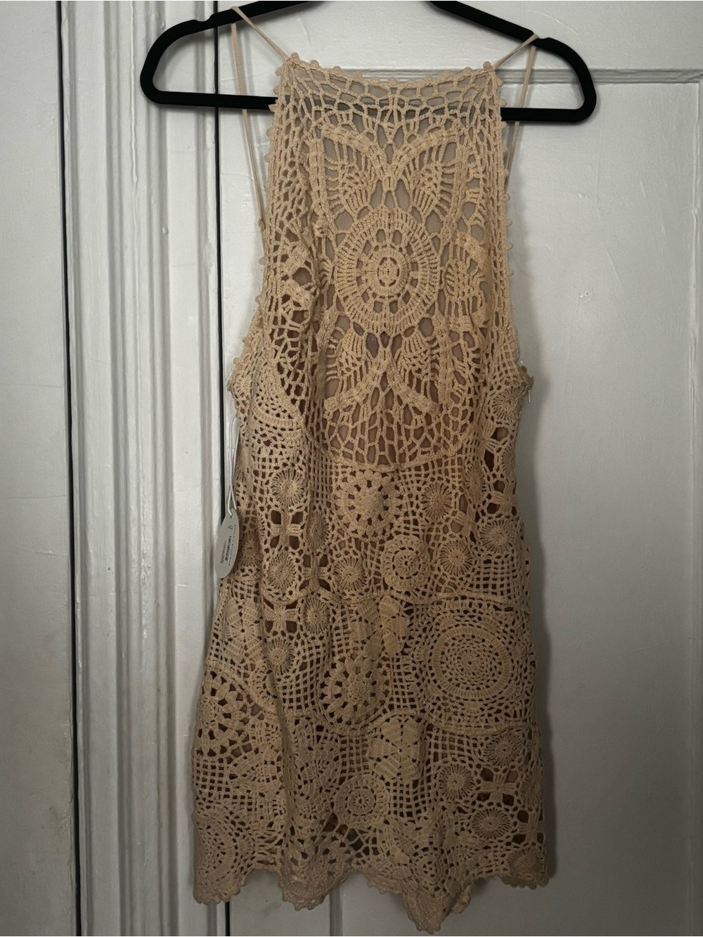STAUD Mini Whimsy Crochet Cotton Dress (new w/ tags)